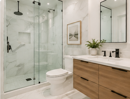 Modern glass shower bathroom
